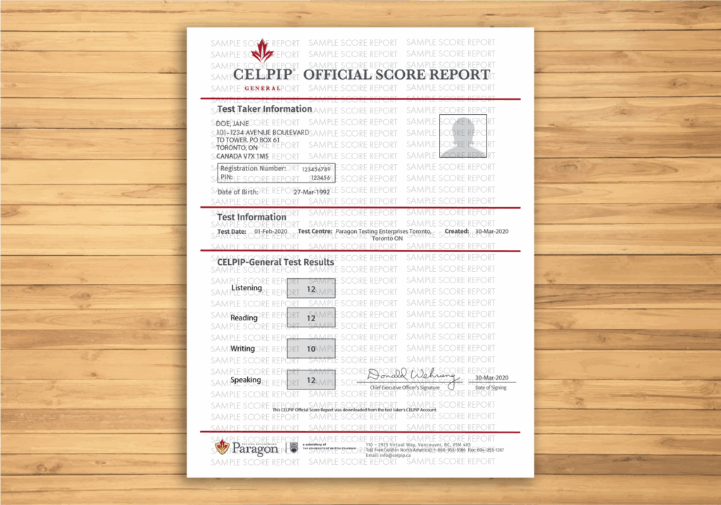 BUY CELPIP CERTIFICATE WITHOUT EXAM