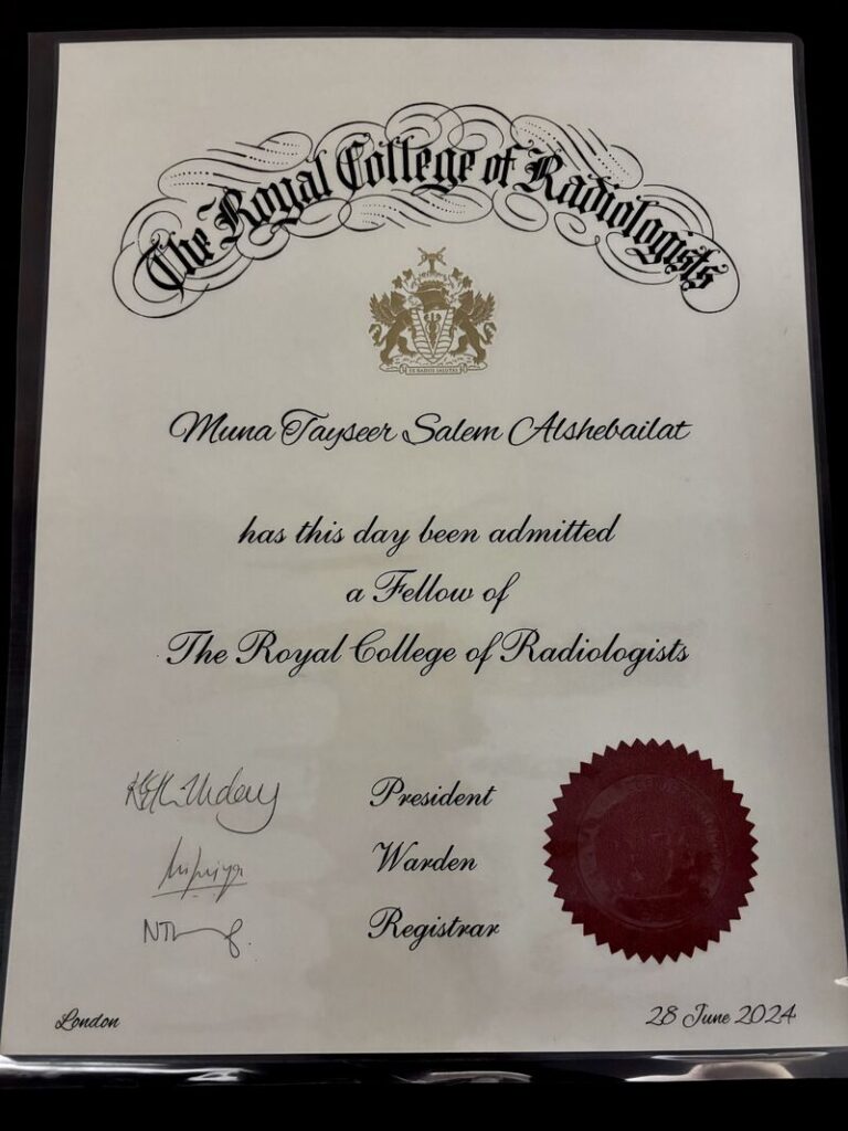 FRCR Certificate