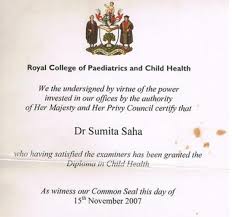 MRCPCH Certificate